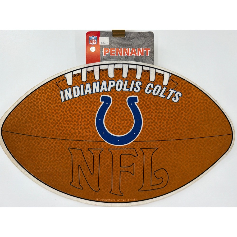 Indianapolis Colts NFL Football Shaped Felt Pennant Rico Industries Vintage